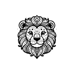 Obraz premium line art vector logo lion head