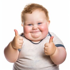 Funny baby with exaggerated facial expression and gesture