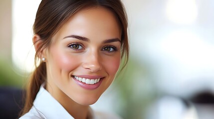 Portrait of a Smiling Woman,  Professional Headshot,  Happy and Confident Businesswoman