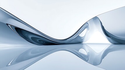 Abstract Blue Wave Design Reflecting Smooth Surface