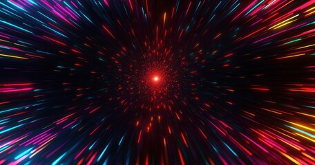 Dynamic Laser Beams and Neon Light Effects in Abstract Technology Design