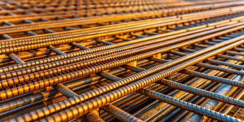 Minimalist Construction: Iron Rods Forming Foundation