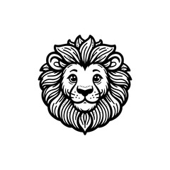 Obraz premium line art vector logo lion head