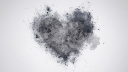 Obraz premium Ephemeral Heart Dust and Smoke Abstract Art