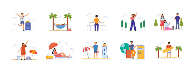 Holiday set illustration. Flat vector illustration