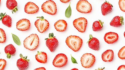 Fresh Strawberry Halves Pattern