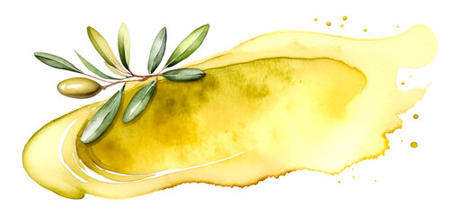 olive branch watercolour illustration background