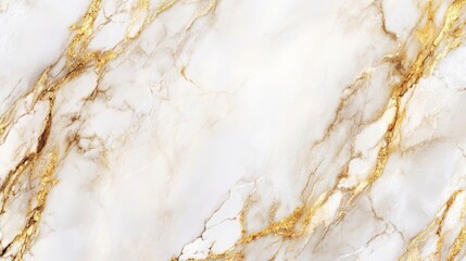 Fototapeta premium Elegant Golden Veins on White Marble Texture Background