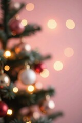 Sparkling rose gold bokeh adds a touch of sparkle, Minimalist Holiday Decor, Pastel Romance, Whimsical Christmas Decor
