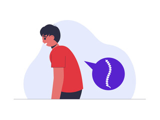 Back pain illustration. Healthy problems illustrations. Flat vector illustrations