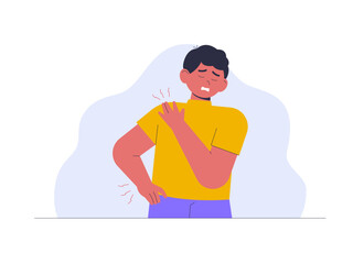 Shoulder pain illustration. Healthy problems illustrations. Flat vector illustrations