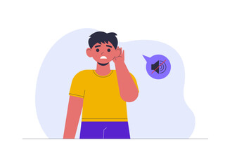 Hearing disorder illustration. Healthy problems illustrations. Flat vector illustrations