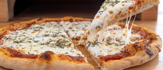 Gourmet White Pizza  Cheese  Garlic  Herbs  Italian Food  Delicious Meal