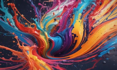 Liquid paint mixing and swirling in artistic patterns, patterns, mixing, swirling