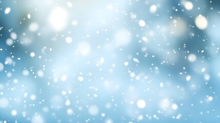 Fototapeta premium winter wonderland background snowy scene light blue bokeh