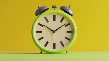 Bright Alarm Clock on Colorful Background for Morning Routine