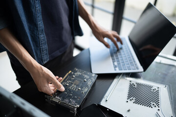 IT Engineer installing Hardware Equipment Development Facility Engineer  Maintenance computer...