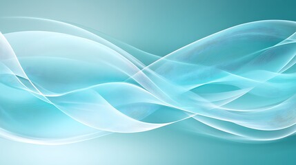 Obraz premium Abstract Teal and White Flowing Wave Design