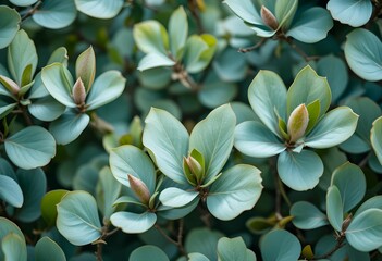 Fototapeta premium A detailed close-up photograph showcasing the soft green hues and unique texture of leaves