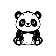 Fototapeta premium Panda bear silhouette Logo design vector animal Logotype concept