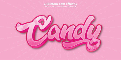 Candy pink text effect editable typography font style
