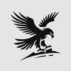 Obraz premium Eagle Silhouette in black on a white background