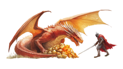 Red dragon surrounded by fire in a cartoon style with a Chinese zodiac symbol design