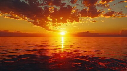 Obraz premium Golden sunrise reflecting on an offshore platform, peaceful and powerful view