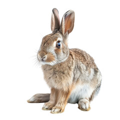 Obraz premium Cute furry rabbit sitting calmly with bright expressive eyes