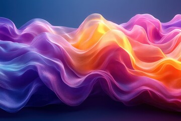 Obraz premium Colorful Flowing Fabric Waves Creating Vibrant Backdrop