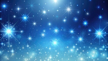 Light blue hues of a clear night sky with stars twinkling above, stargazing, space, twinkling stars, light blue tone, cosmos