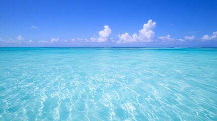 Obraz premium Tranquil Lagoon: Mesmerizing Ocean Waves Creating Radiant Stripes - Cinematic Ultra-Detailed Image