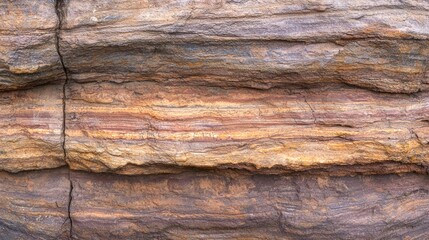 Striking Erosion Patterns: Cinematic View of Eroded Layers in Rocky Canyon Featuring Repeating Band Lines in Earthy Reds and Browns