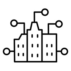 Digital Communication Outline Icon – Technology and Networking Symbols
