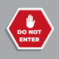 flat design do not enter signage vector illustration