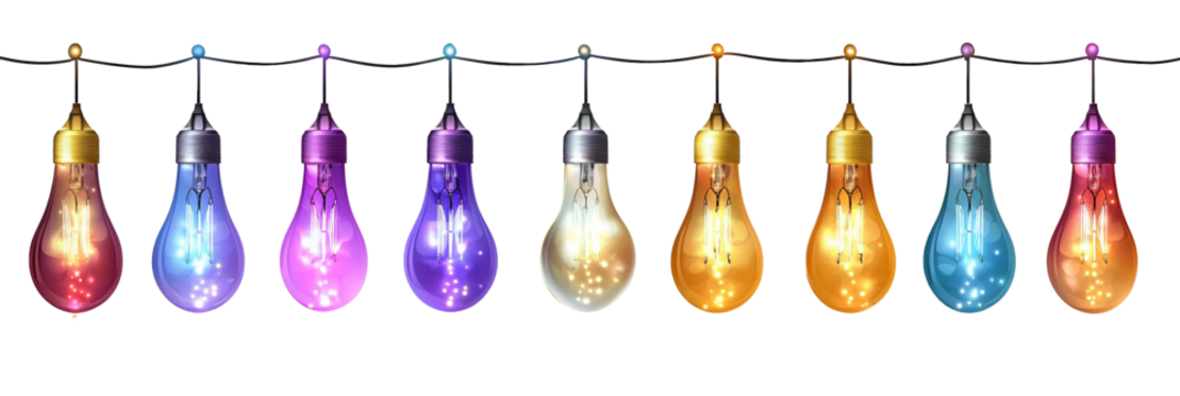 Bright light bulb splashes illuminate glass bottles