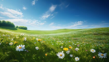 Minimalist Meadow Spring Background