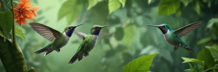 Moth hiding behind a leaf as the green hummingbird approaches its favorite flower, moth species, insect, camouflage