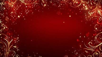 Festive Red Gold Glitter Background Design