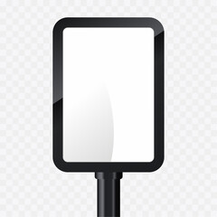 The outdoor lightbox with empty space in transparent hanging technology LED screen mockup in 3Ds. the opacity editable LED vector, illustration.