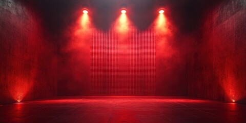 Red Stage Lighting: Dramatic Stage Design with Red Lights and Smoke