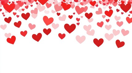 Festive Red Pink Hearts Romantic Background Design