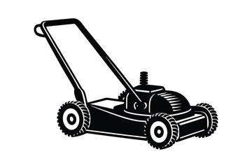 Rotary Mower vector style silhouette design.eps