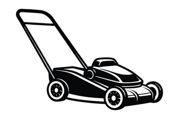 Electric Lawn Mower vector style silhouette design.eps