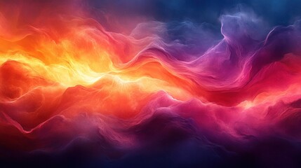 Fiery Abstract Landscape: A Symphony of Color and Light