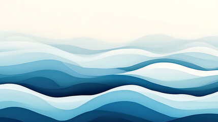 Fototapeta premium painting of the sea with smooth gradients of blue and white waves 