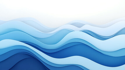 painting of the sea with smooth gradients of blue and white waves 