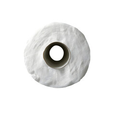 White Toilet Paper Roll with Soft Texture, Isolated on Transparent Background