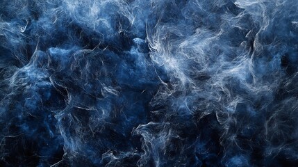 Obraz premium Abstract swirling blue smoke texture softly illuminated. AI Generated