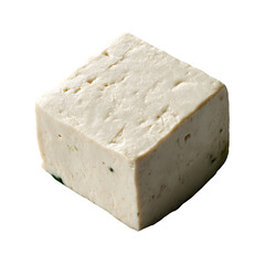 Raw Soybean Tofu Pieces for Healthy Diet, Isolated on Transparent Background